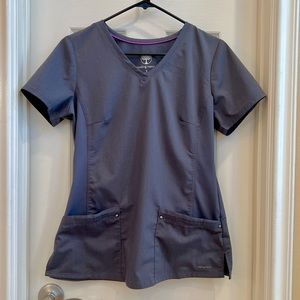 Women’s Healing Hands Juliet Scrub Top, Pewter